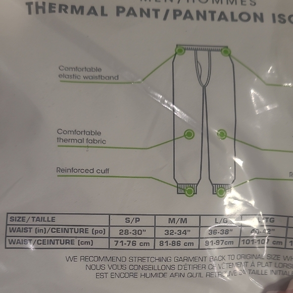 10/40 Athletic Works Black and White Thermal Pants - Picture 3 of 3